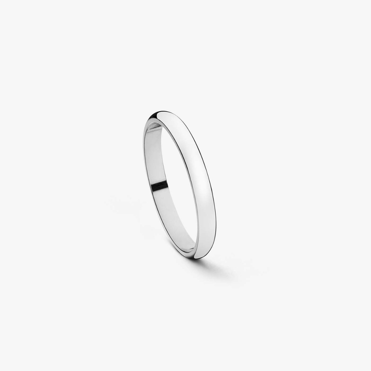 2 mm Fine White Gold Wedding Ring