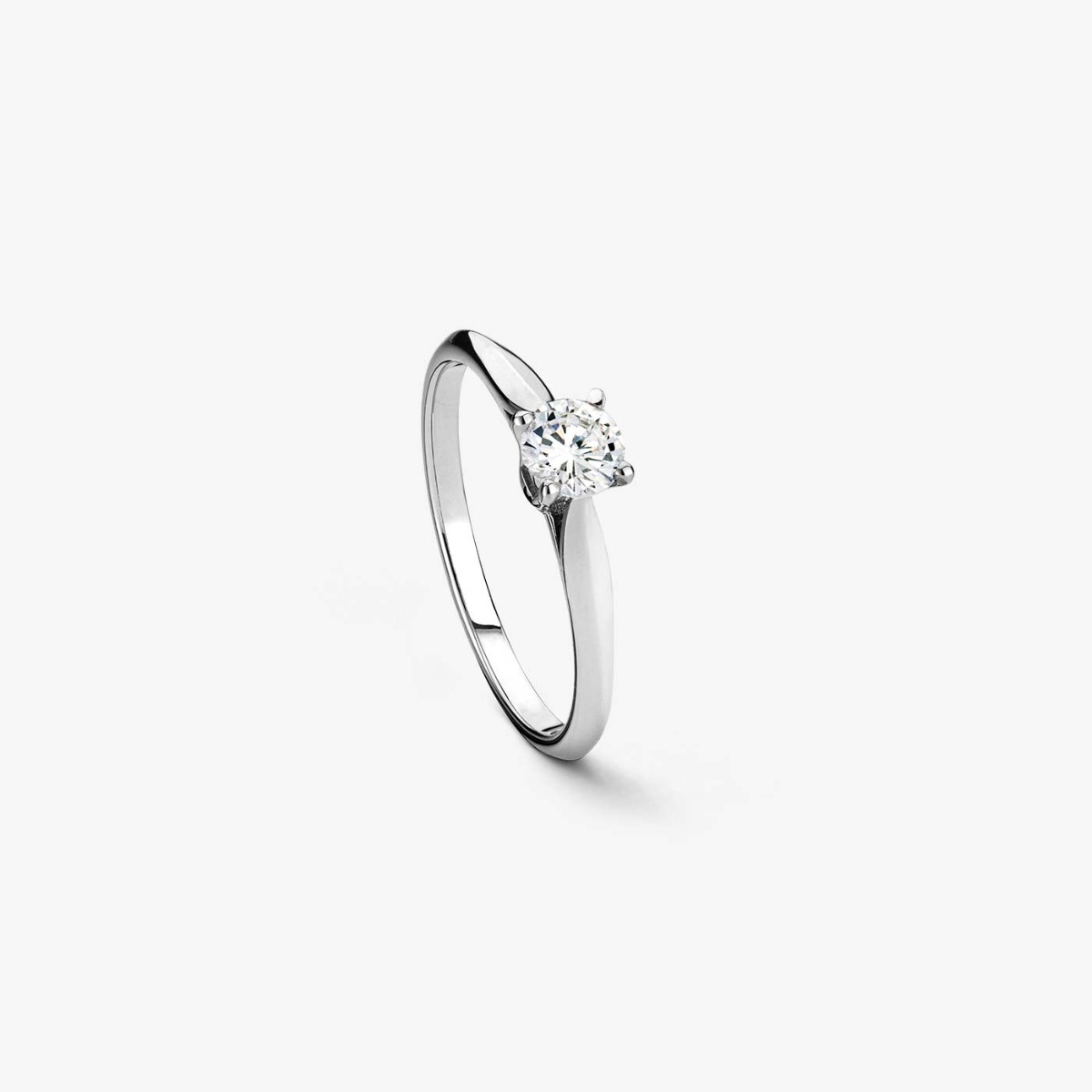 White Gold and 0.30 ct Diamond Eugénie Solitaire Ring