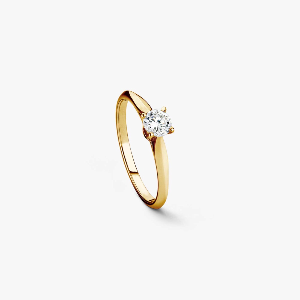 Yellow Gold and 0.30 ct Diamond Eugénie Solitaire Ring