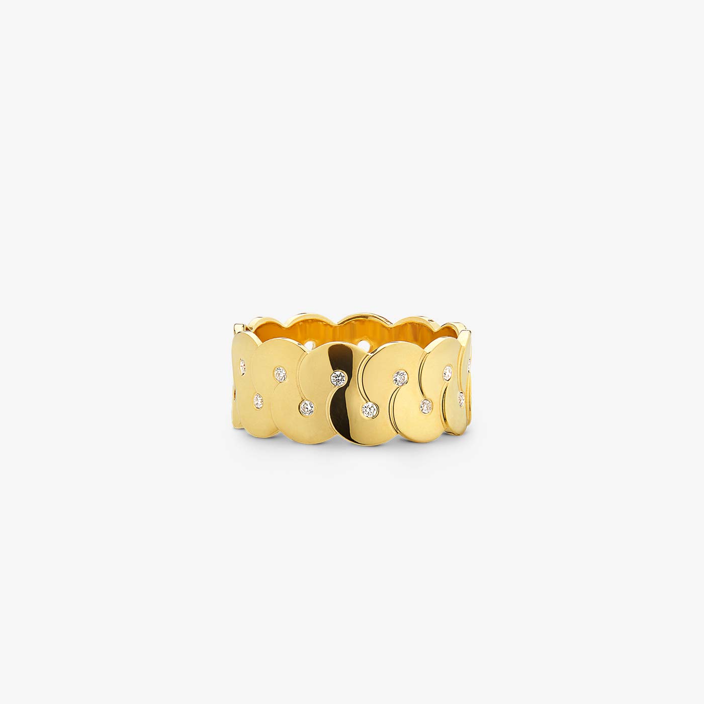 Small Model Yellow Gold and Diamond Enlacé Ring