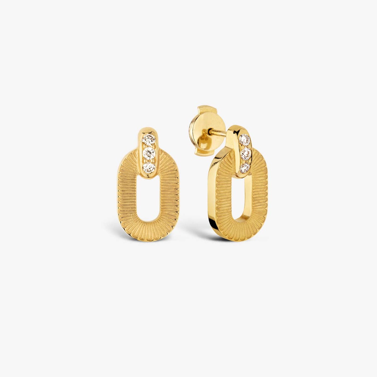 Yellow Gold and Diamond Ruban Earrings