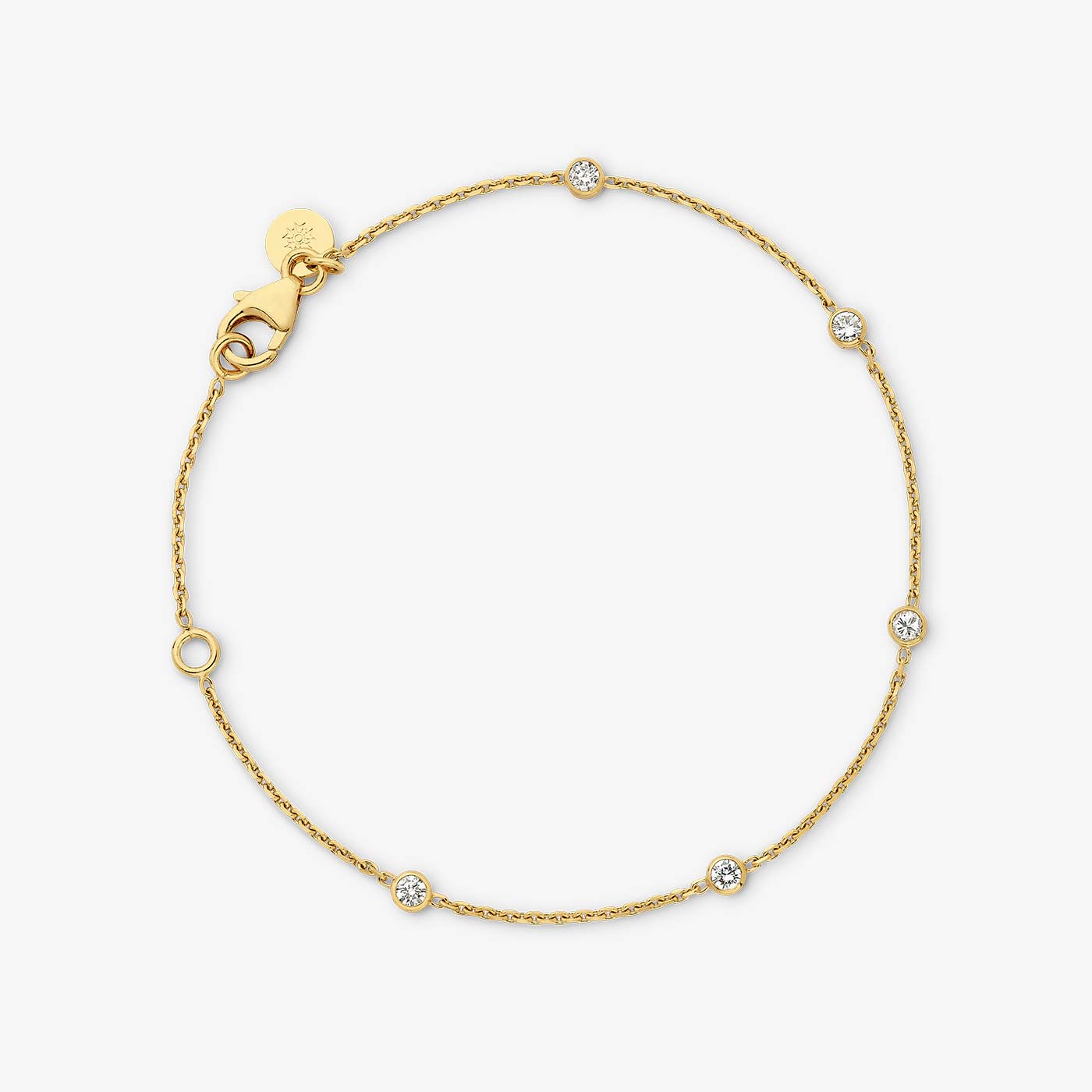 Yellow Gold and Diamond Chain Bracelet