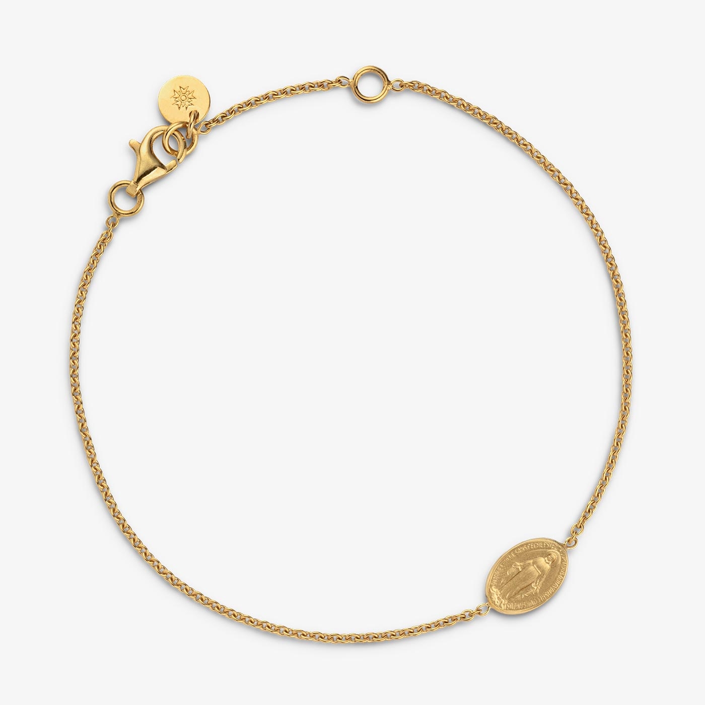 Yellow Gold Miraculous Medal Bracelet