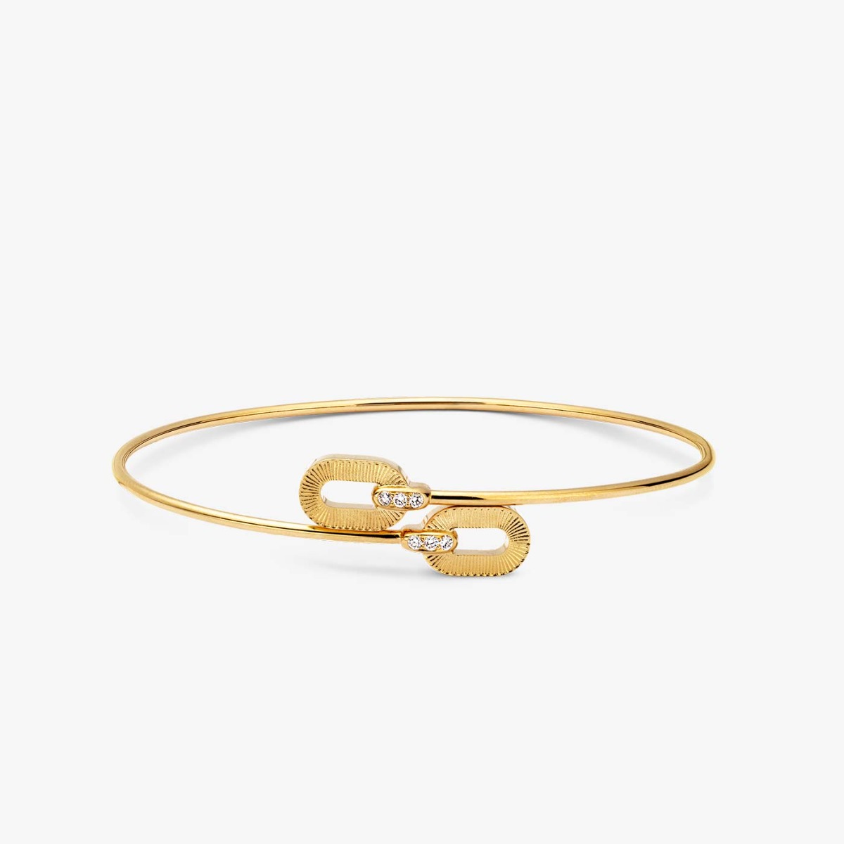 Yellow Gold and Diamond 'Toi & Moi' Ruban Flex Bracelet