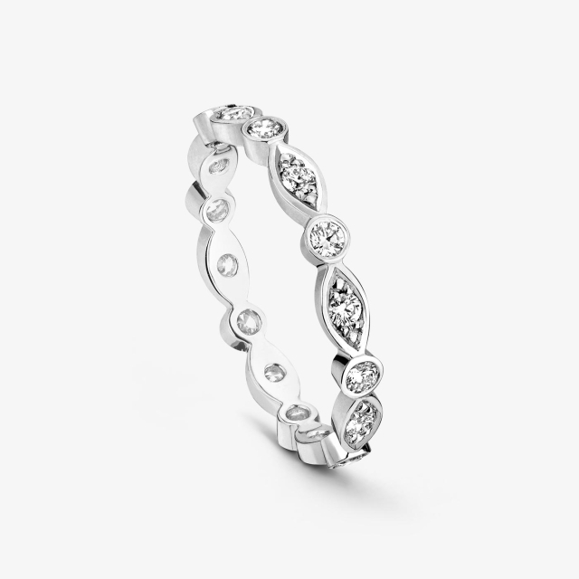 White Gold and 16 Diamond Élisa Wedding Ring