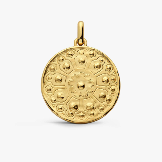 Yellow Gold Rosae Medallion, zoomed view