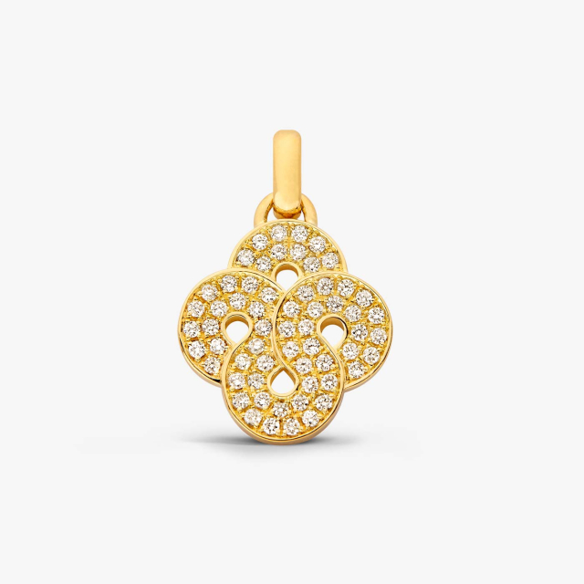 Yellow Gold and Diamond Paved Enlacé Pendant