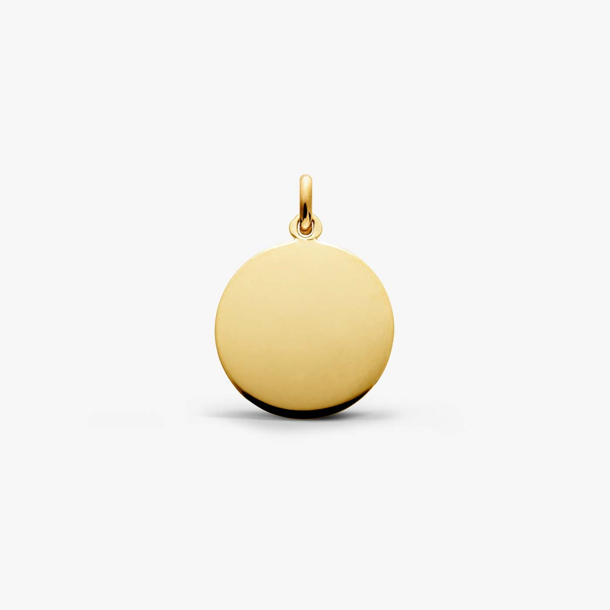 Solid Yellow Gold Round Pendant