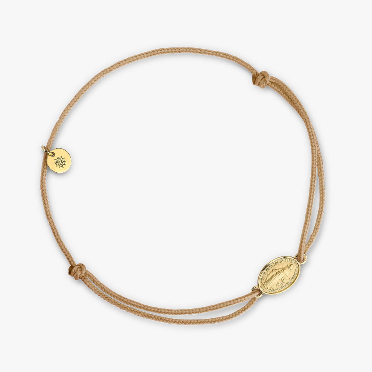 Arthus Bertrand Bracelet Cordon Or Yellow Gold Miraculous Medal On