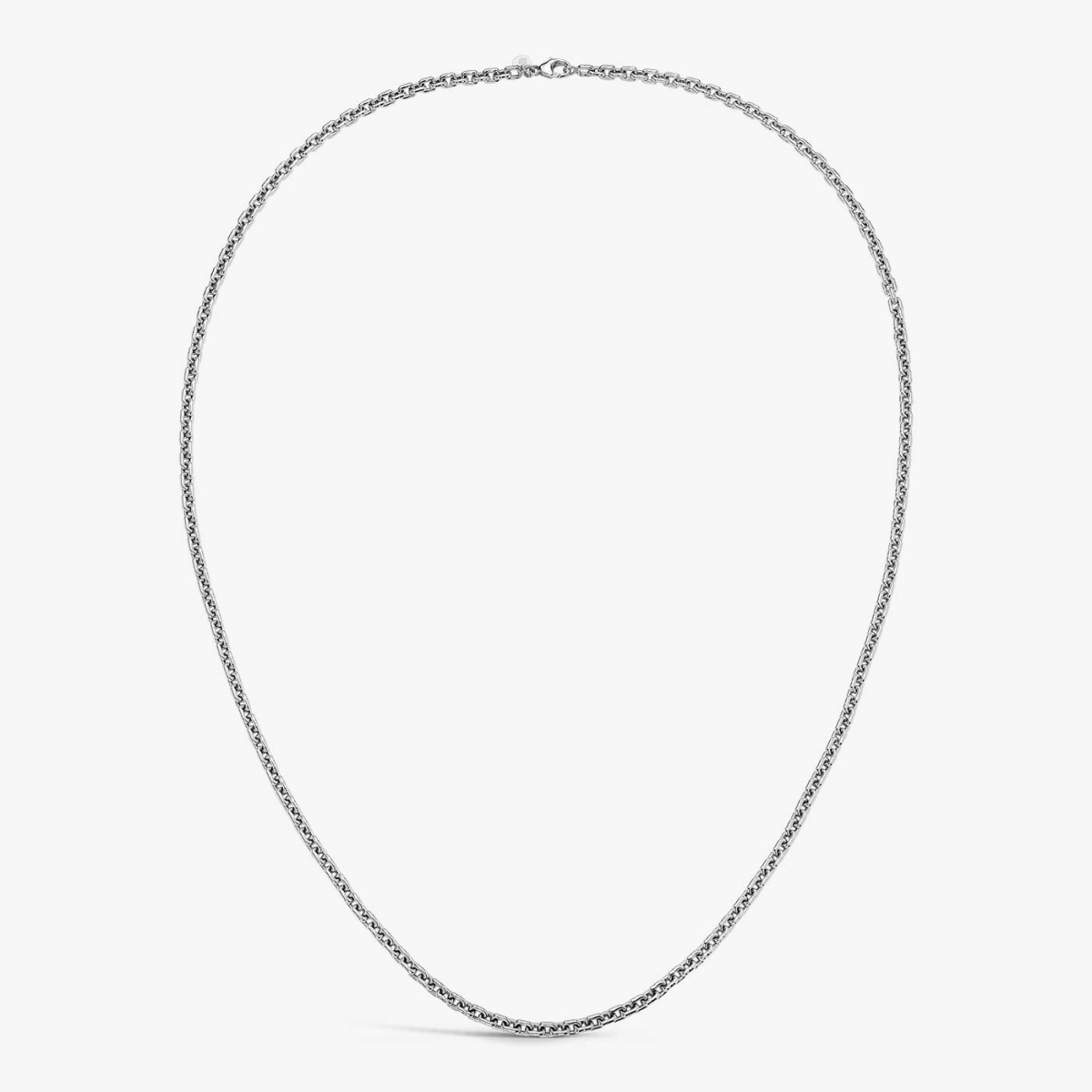 Silver Rectangular Mesh Chain, 55 cm, necklace view