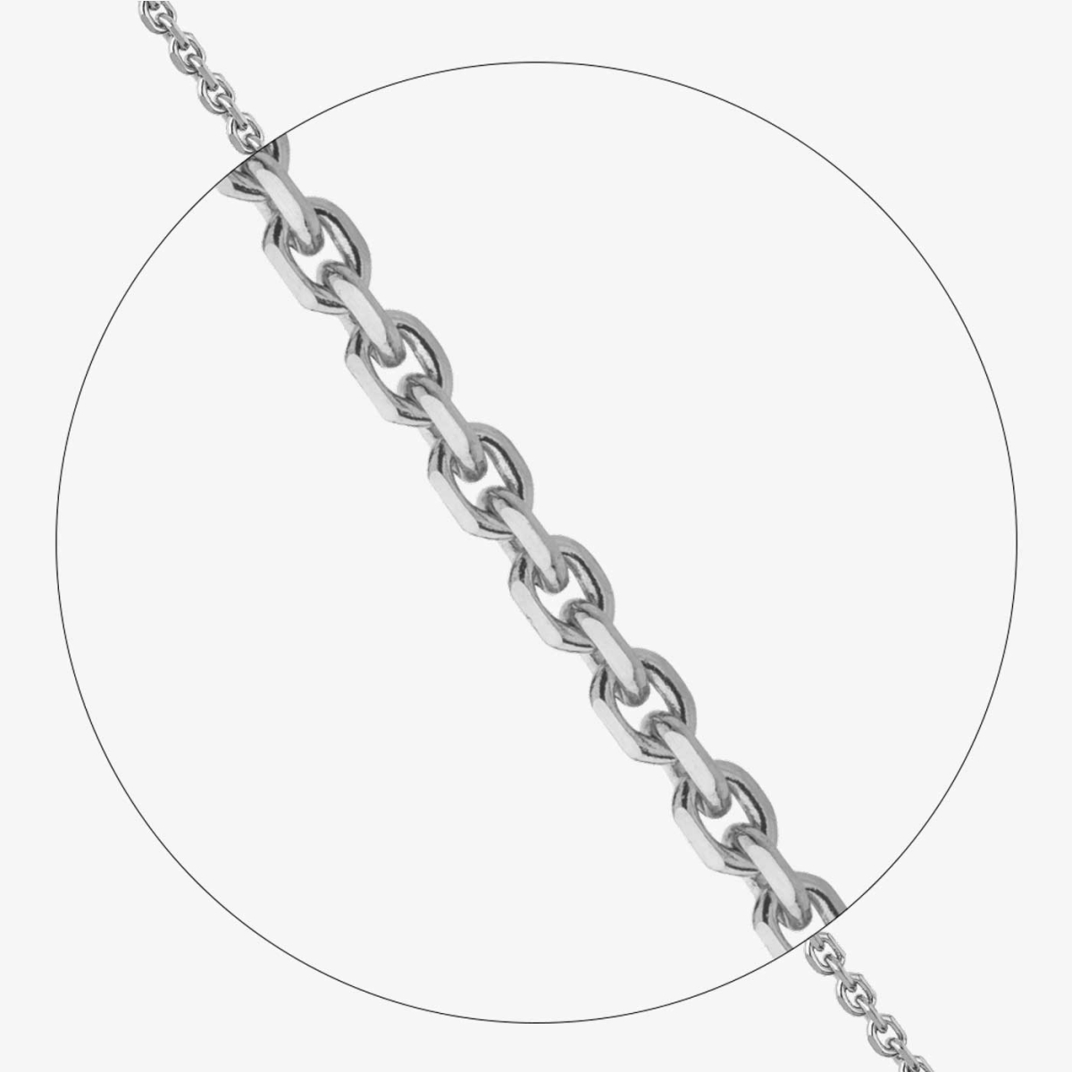 White Gold Filed Slave Chain, 65 cm, zoomed mesh view