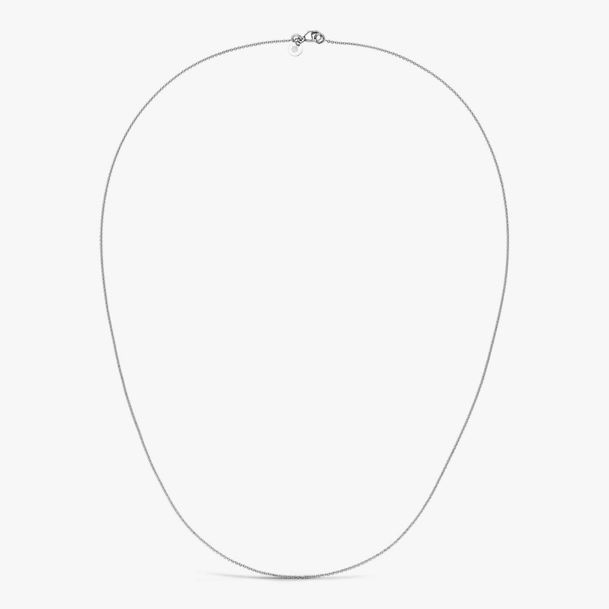 White Gold Round Slave Chain, 80 cm, necklace view