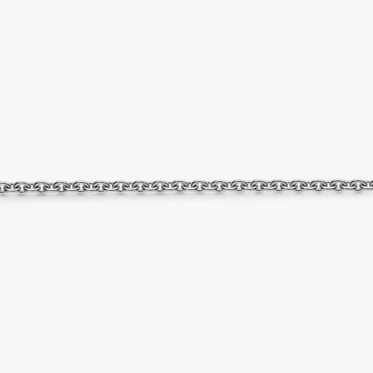 White Gold Round Slave Chain, 80 cm, zoomed mesh view