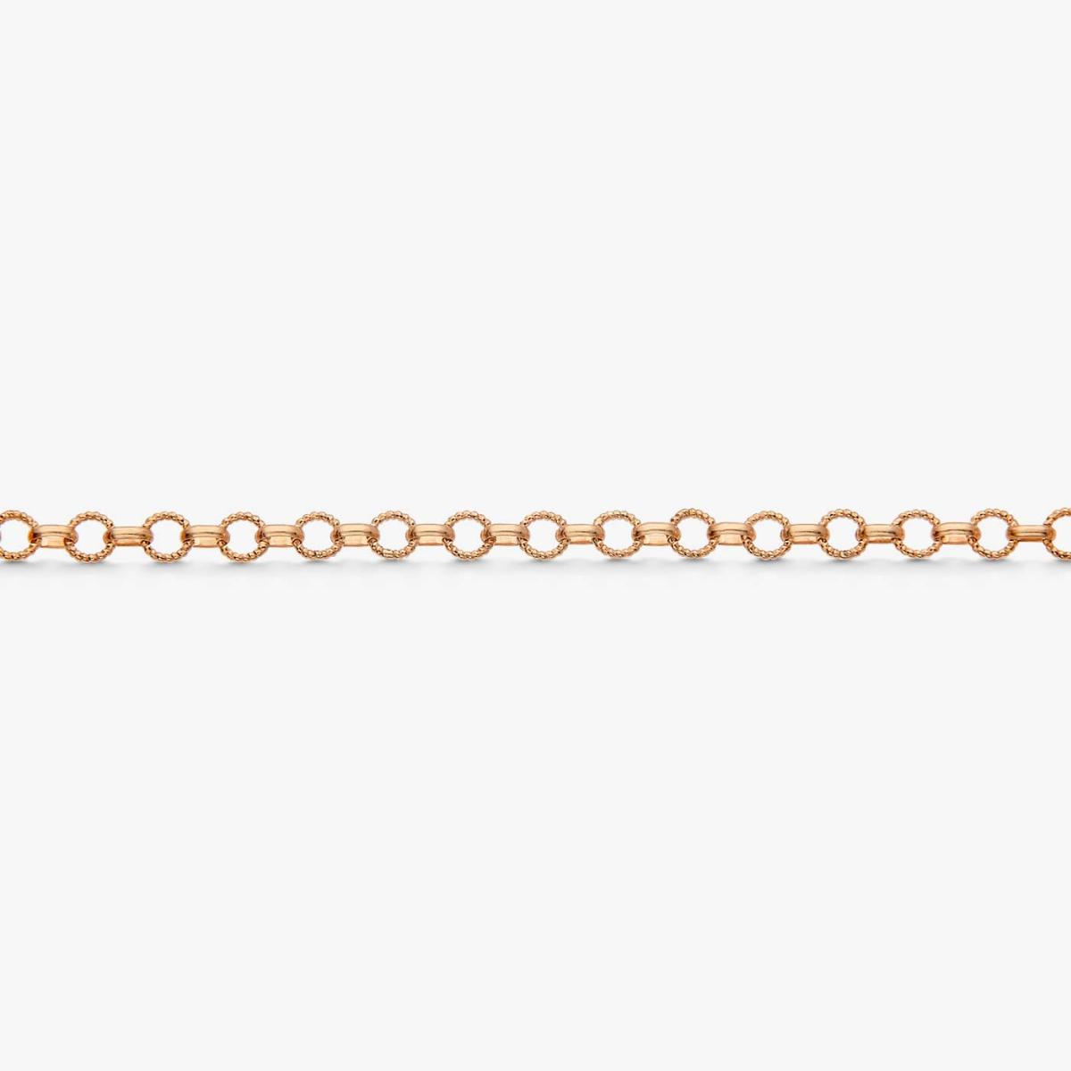 Rose Gold Striated Link Jaseron Chain, 60 Cm, mesh view