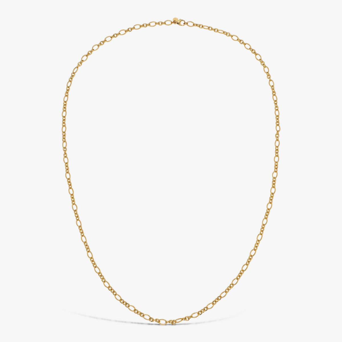 Silver-gilt Streaked Oval Mesh Chain, 80 cm, necklace view