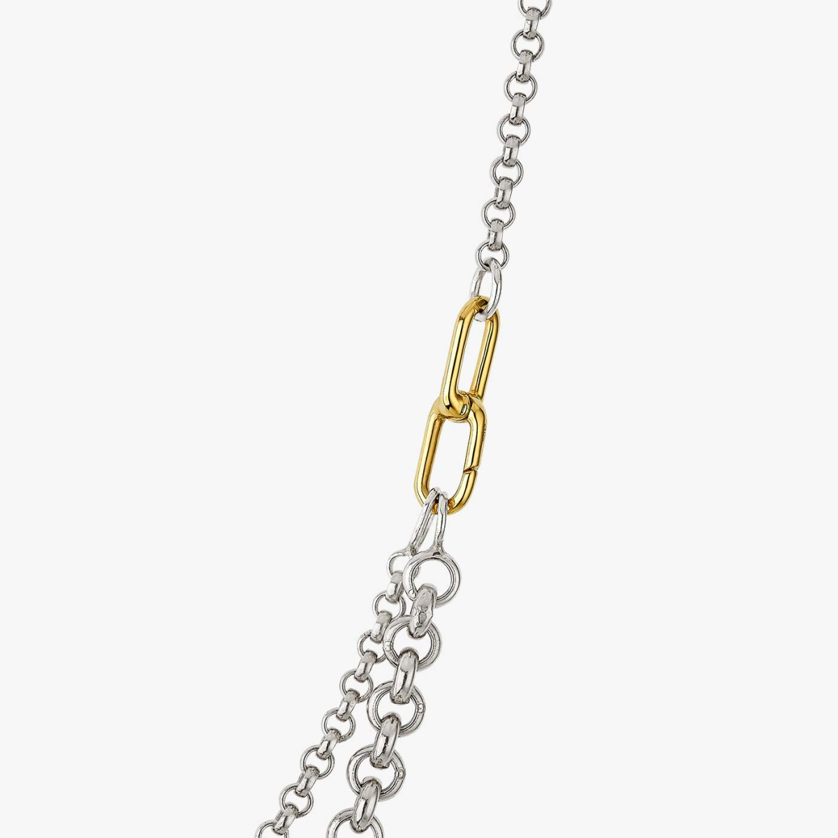 Maxima Three-Row Necklace, zoomed view on lobster clasp