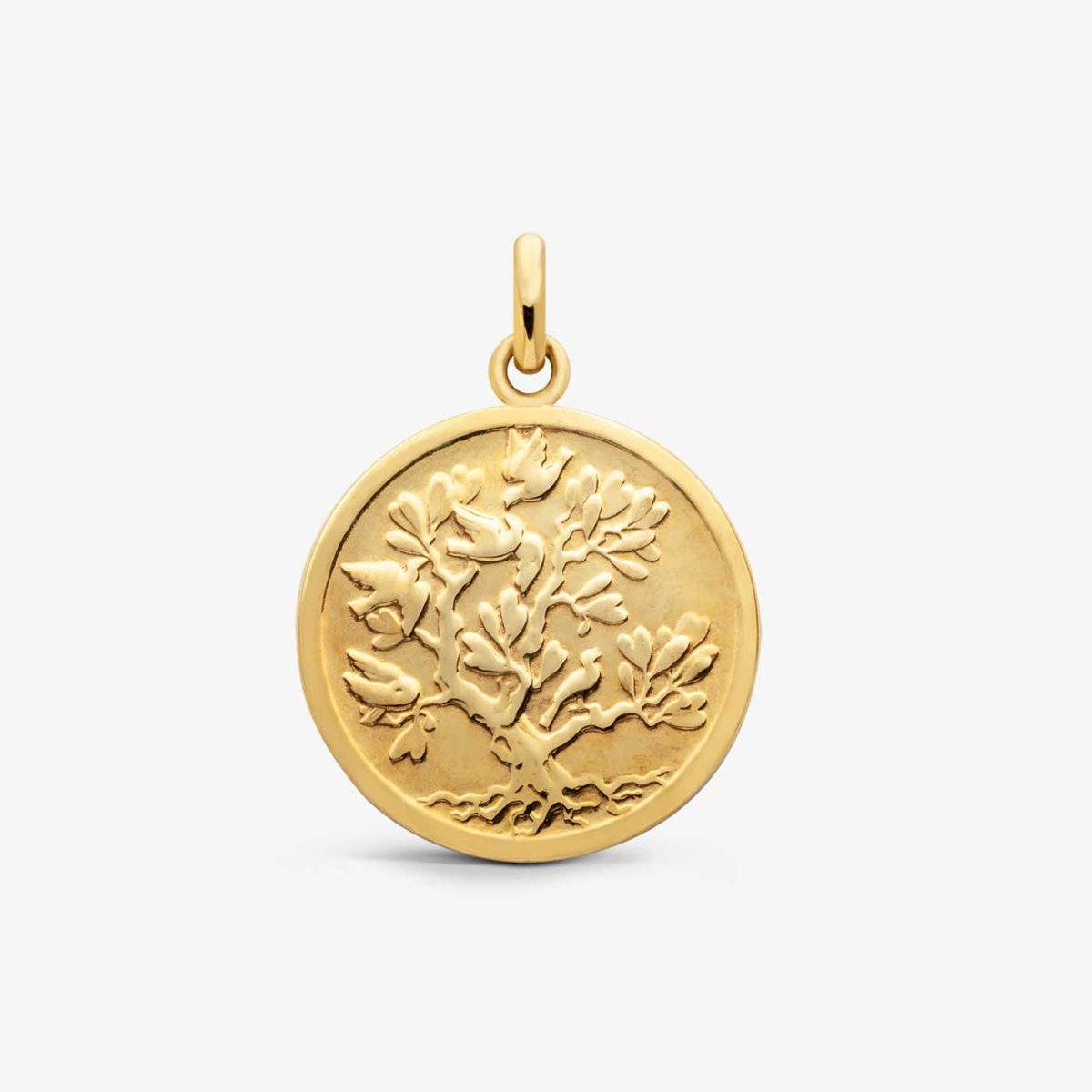 Tree of life Doves baptism medal - Yellow gold - Arthus Bertrand