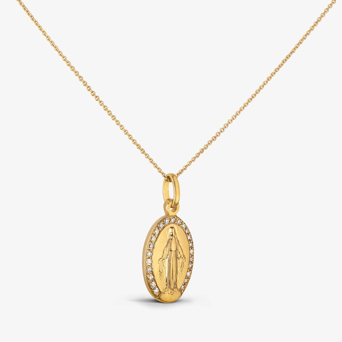 médaille miraculeuse diamant or jaune