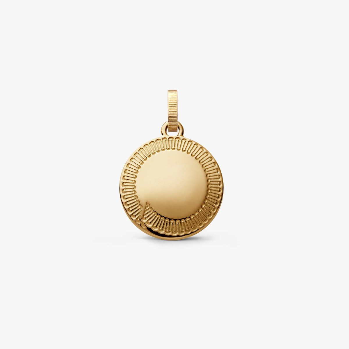 Pink Gaïa Medallion in Yellow Gold, back view