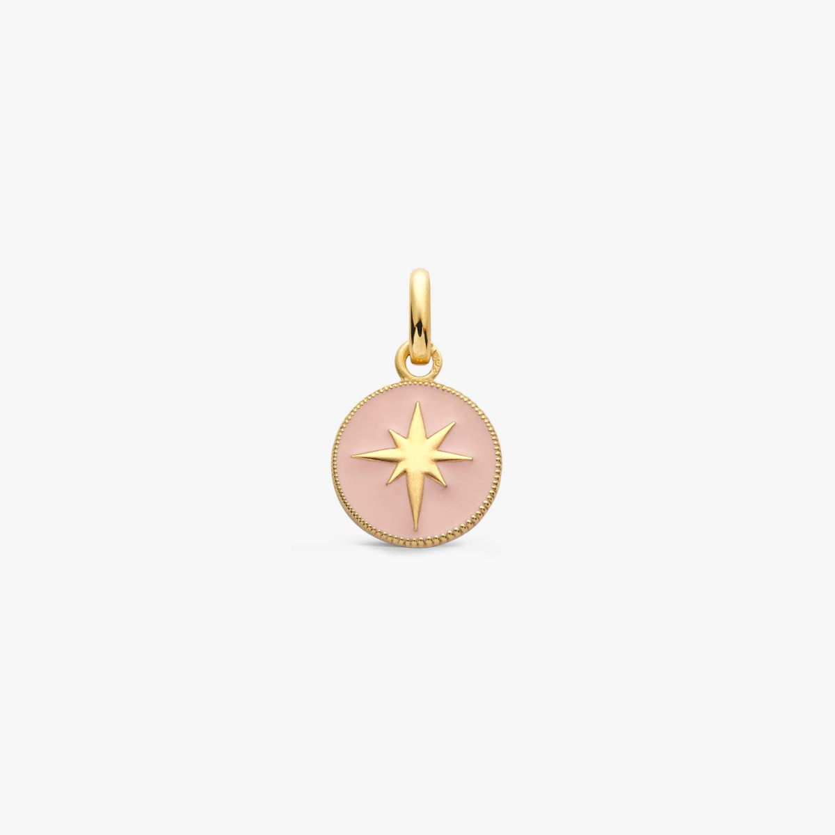 Powder Pink Star Yellow Gold Pendant