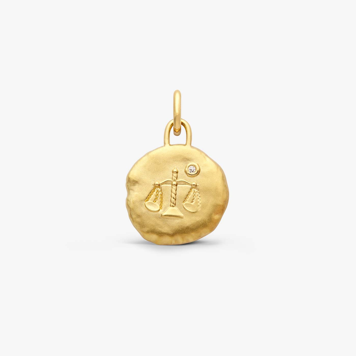 Yellow Gold & Diamond Libra Astro Medallion