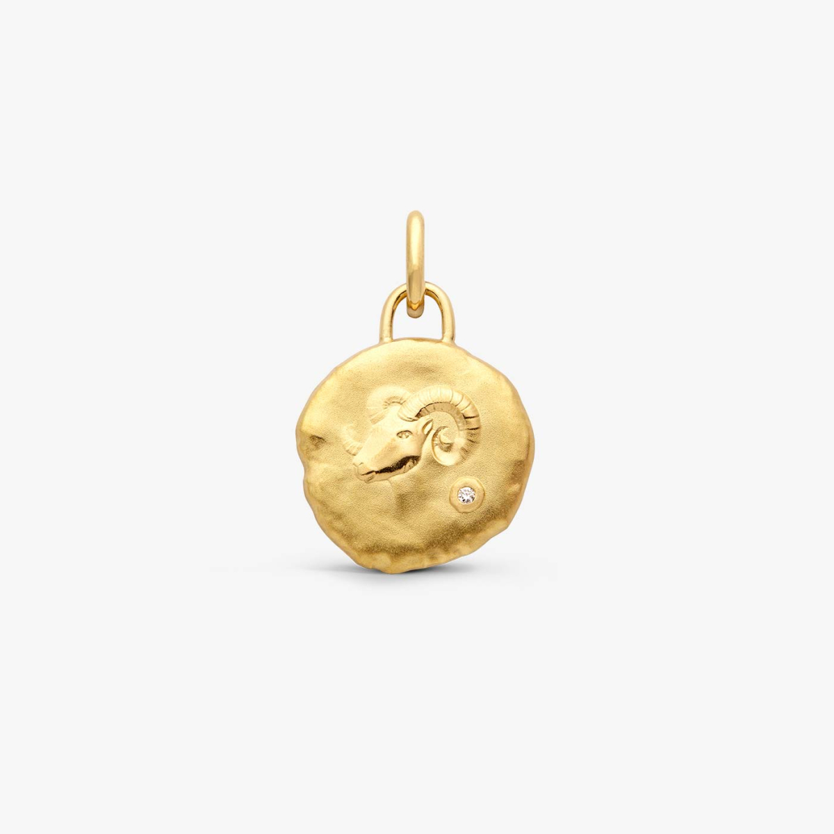 Yellow Gold & Diamond Aries Astro Medallion