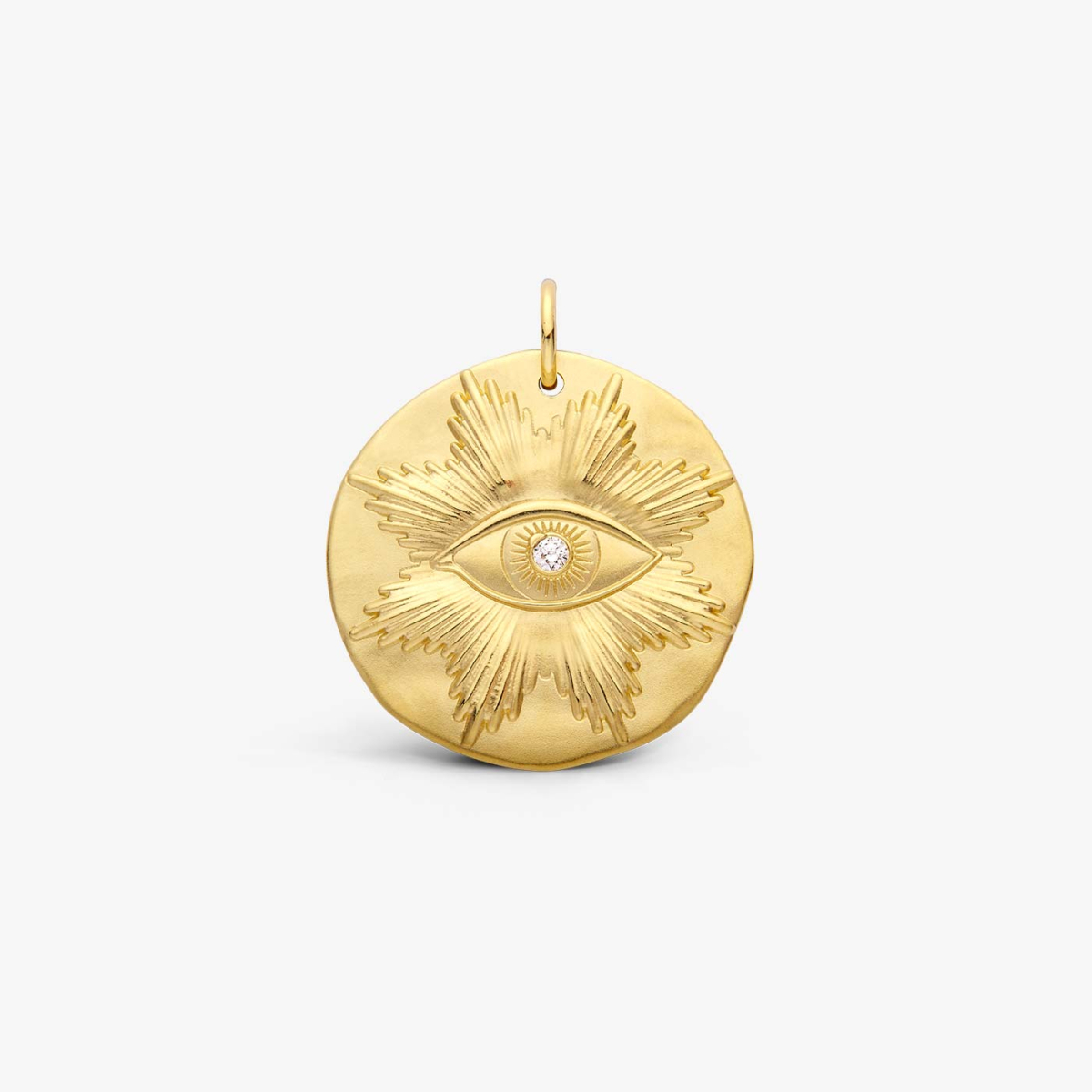 Yellow Gold and Diamond Eye Medallion