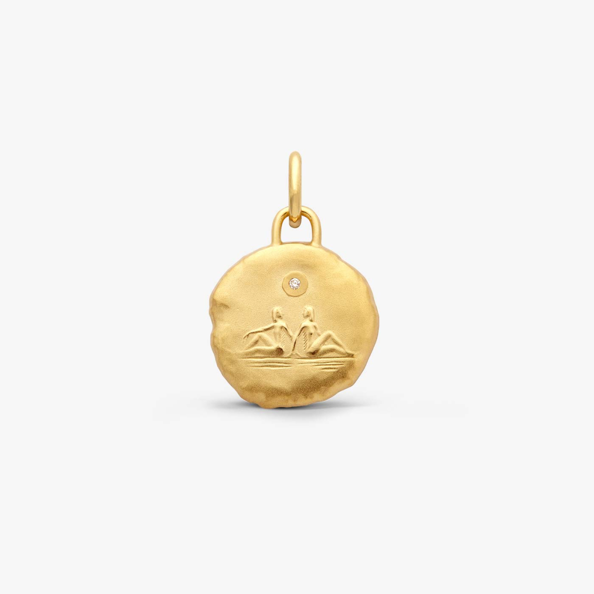 Yellow Gold & Diamond Gemini Astro Medallion