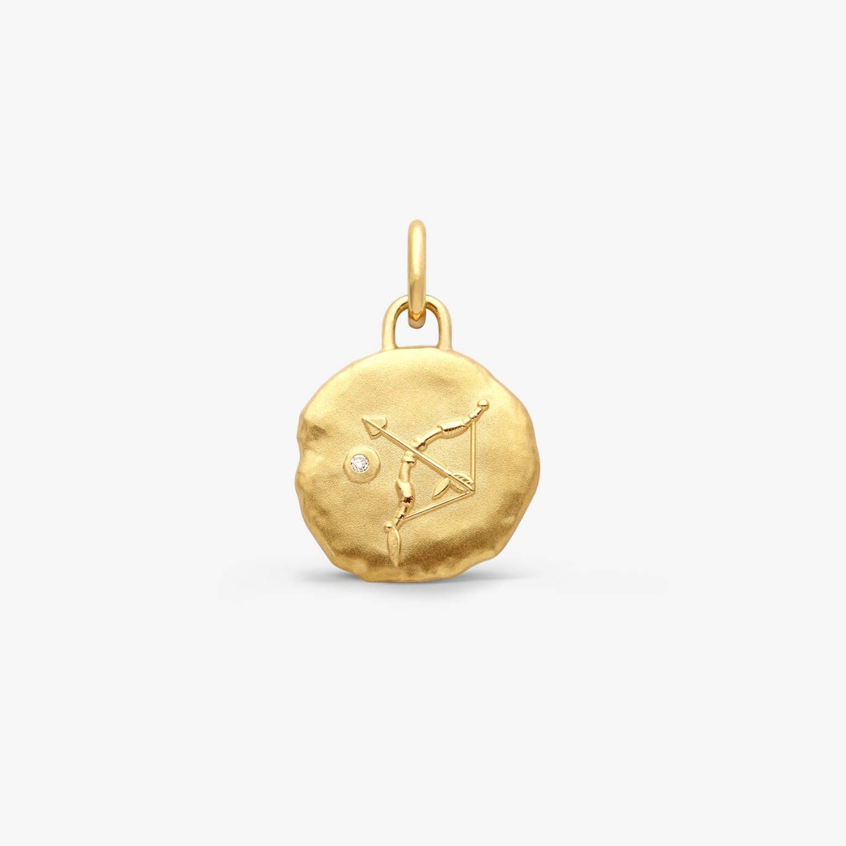 Yellow Gold & Diamond Sagittarius Astro Medallion