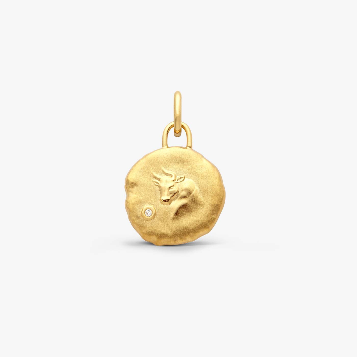 Yellow Gold & Diamond Taurus Astro Medallion