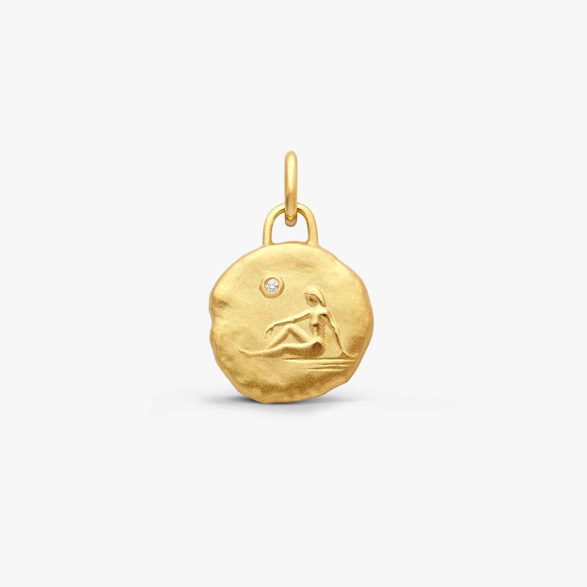 Yellow Gold & Diamond Virgo Astro Medallion