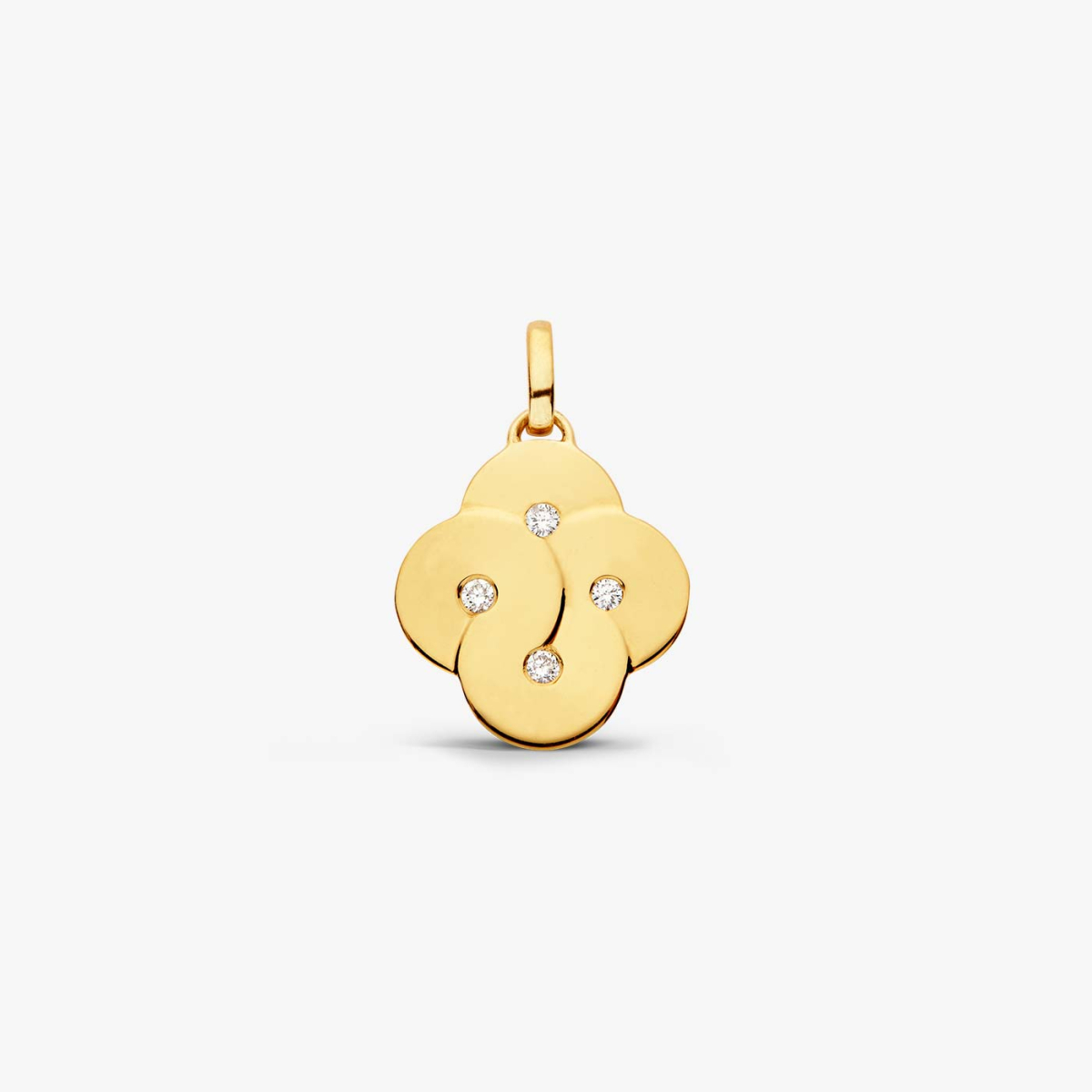 Yellow gold & 4 diamonds pendant, Enlacé collection