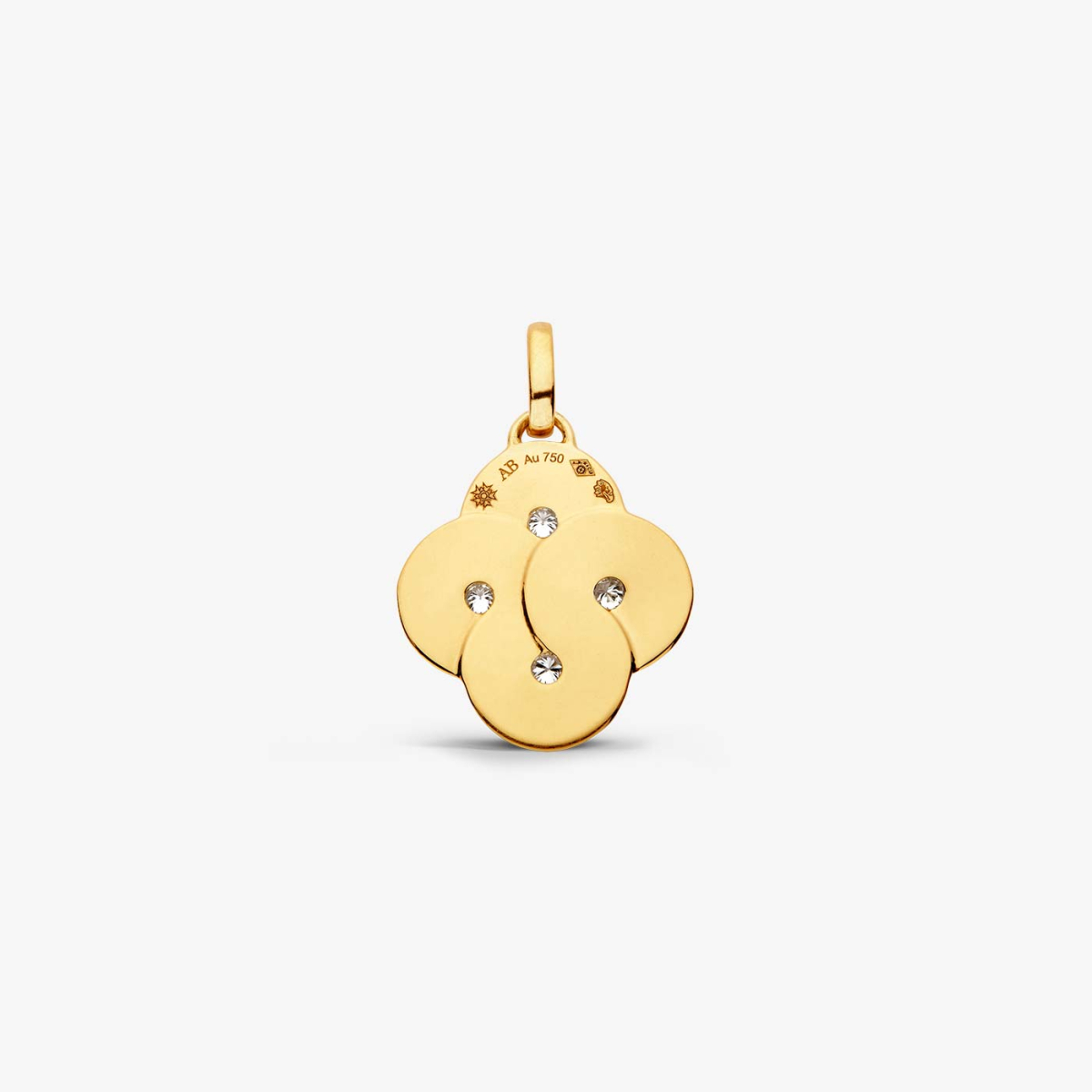 Yellow gold & 4 diamonds pendant, Enlacé collection, back view