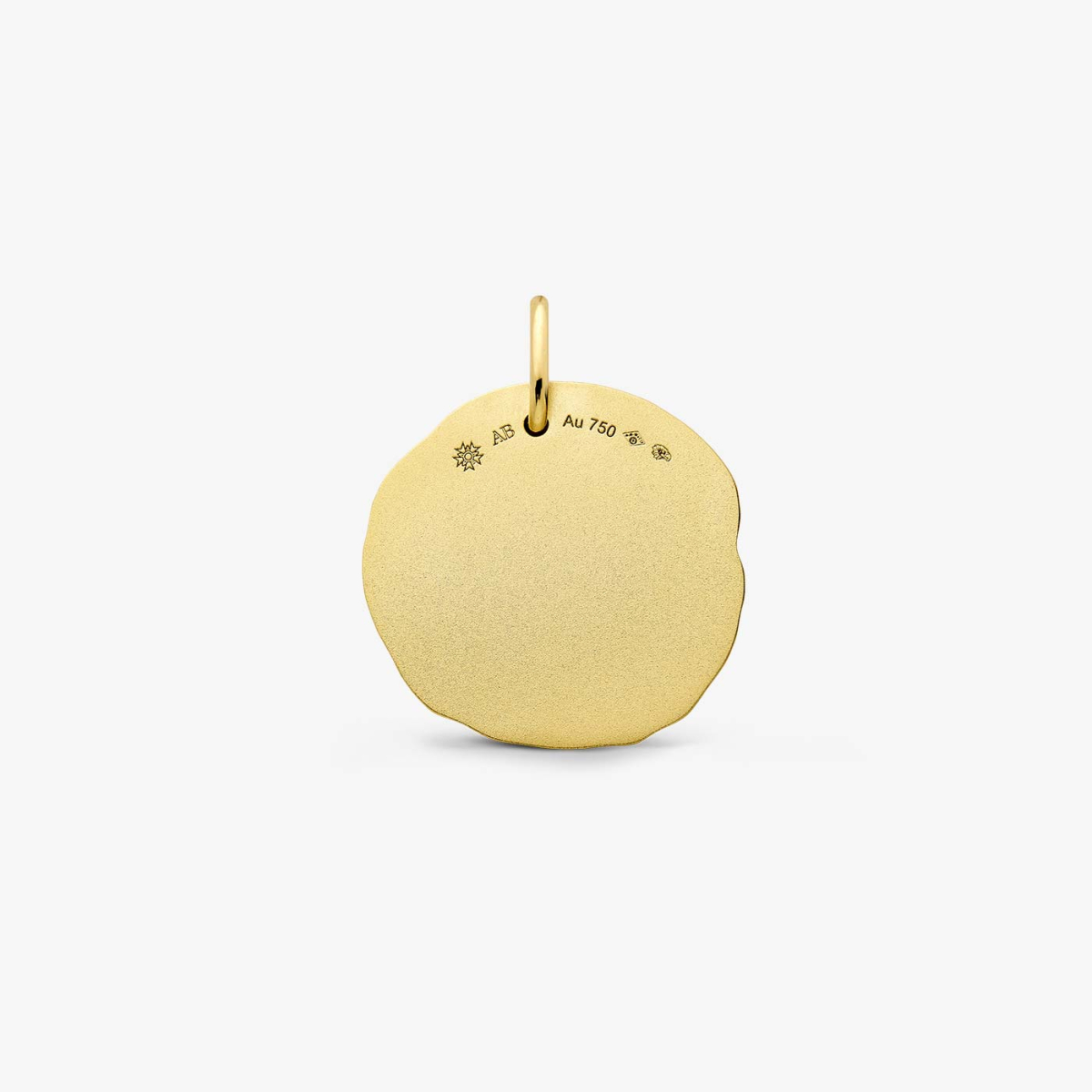 Yellow Gold Astro Libra Medallion, back view