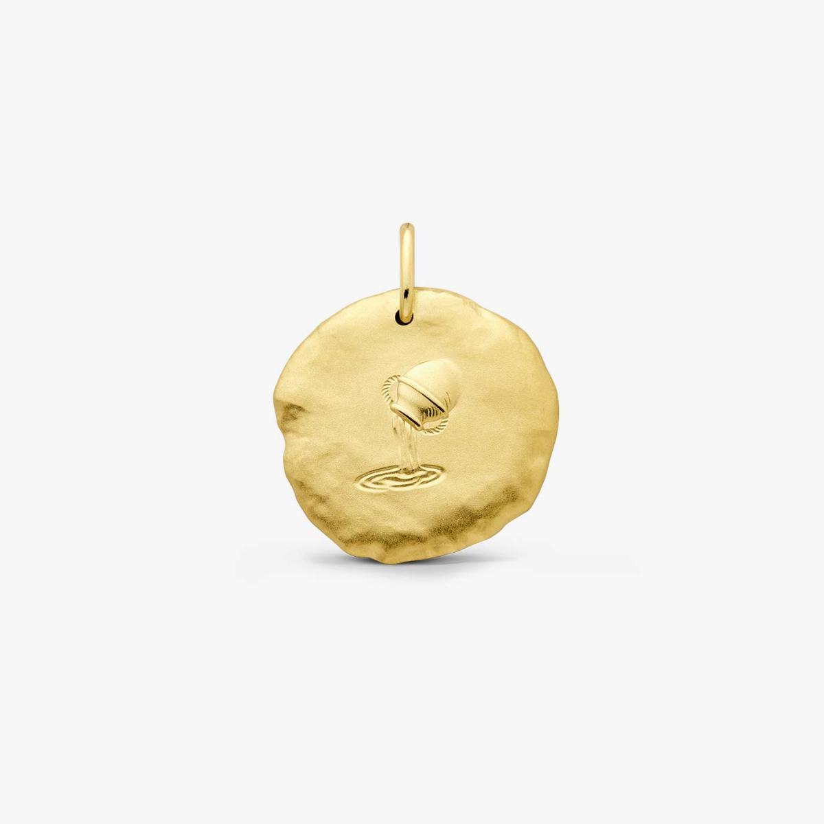 Yellow Gold Astro Aquarius Medallion