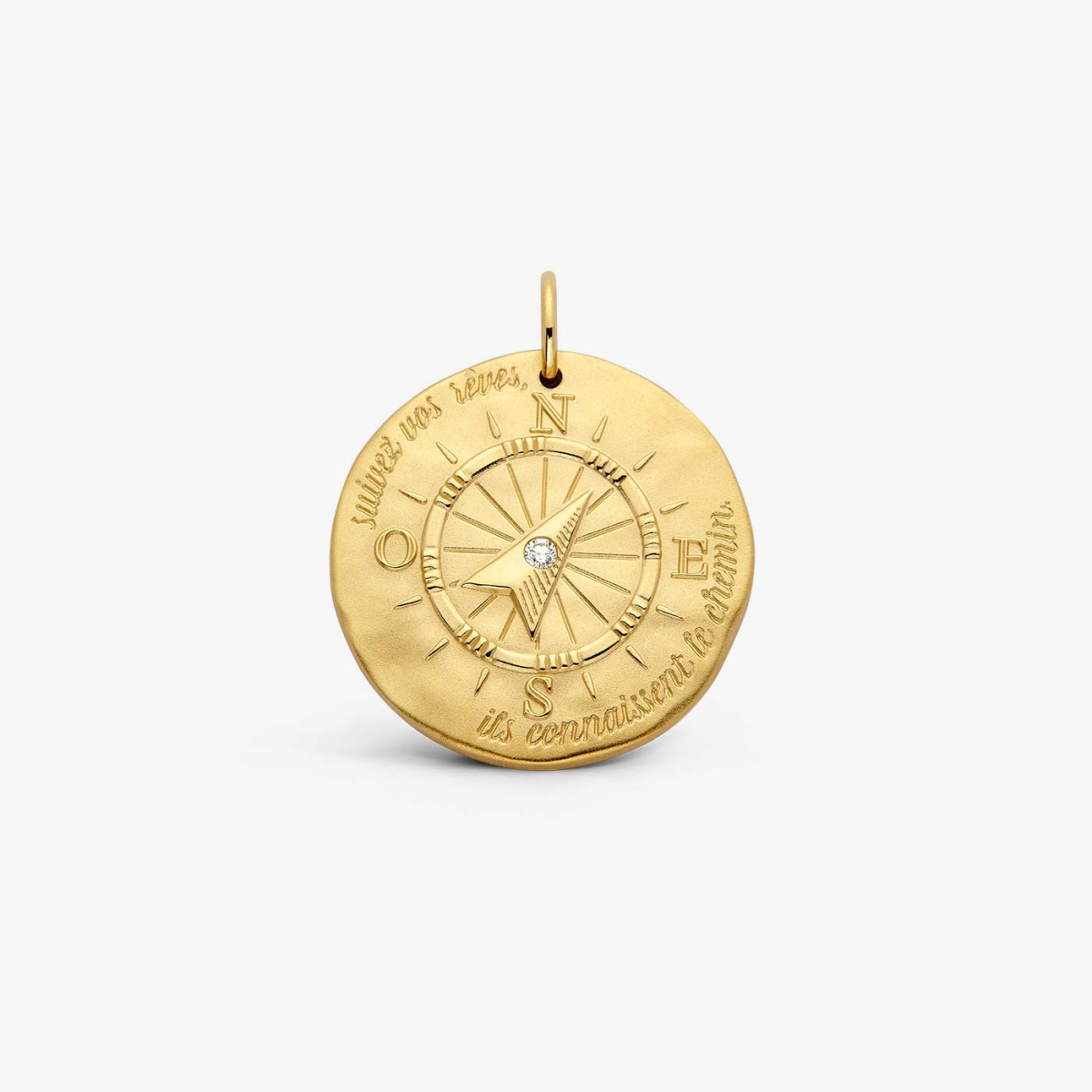 Yellow Gold and Diamond Compass Medallion