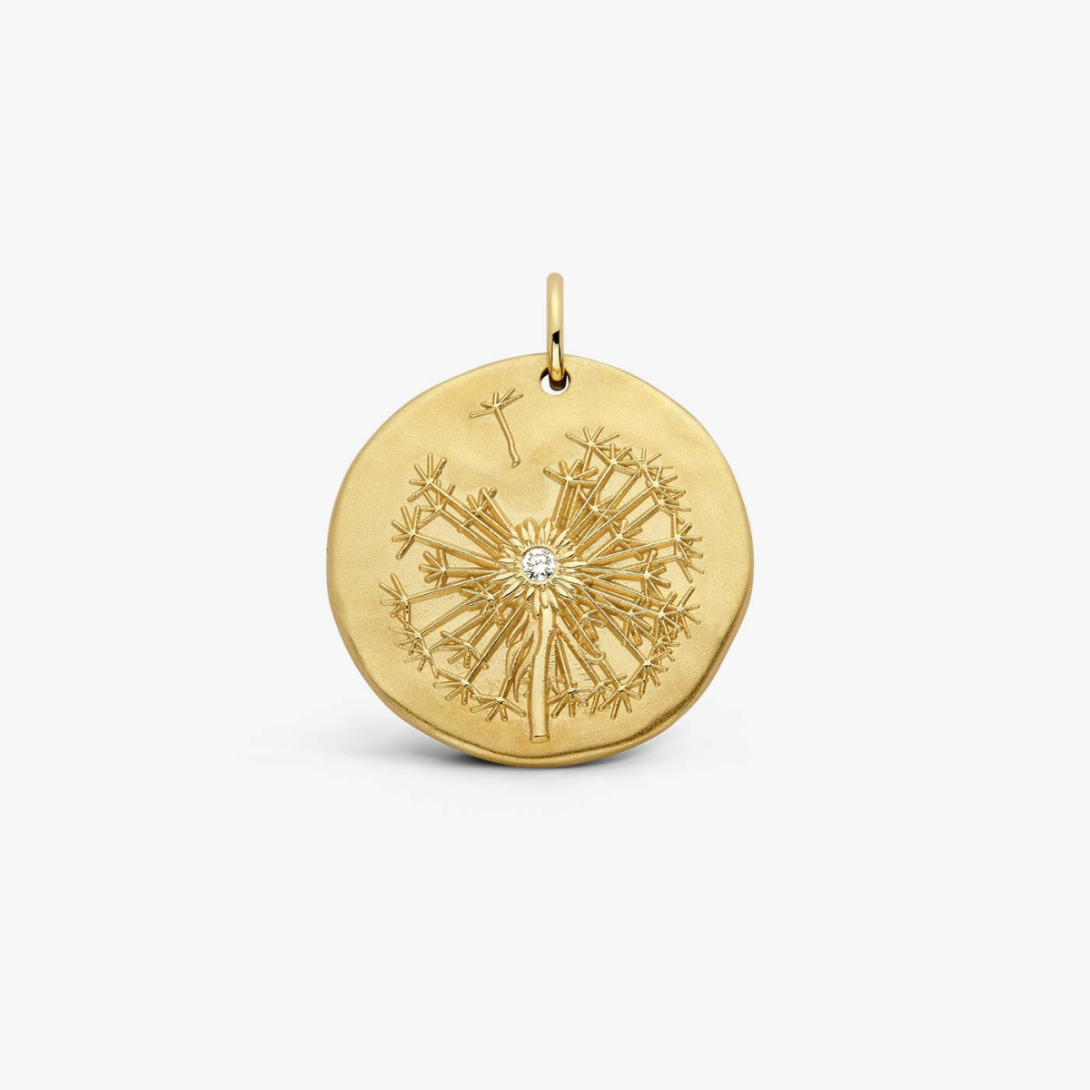 Yellow Gold and Diamond Dandelion Medallion