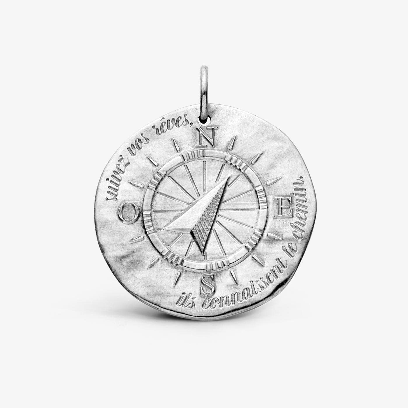 Silver Compass Medallion