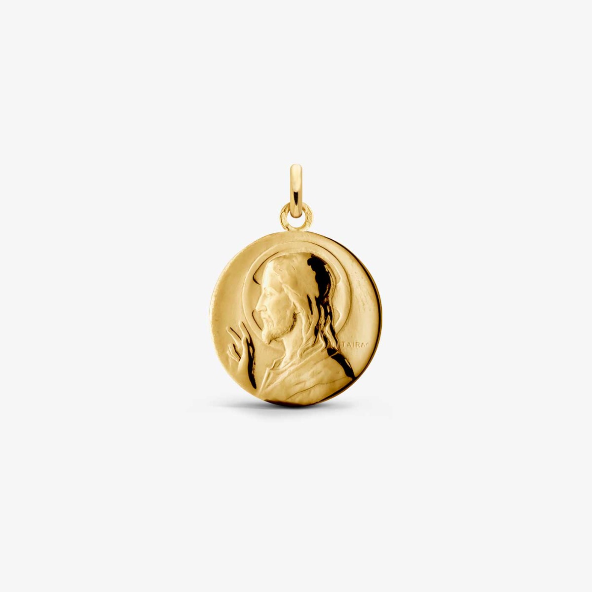 Yellow Gold Blessing Christ Baptism Medal