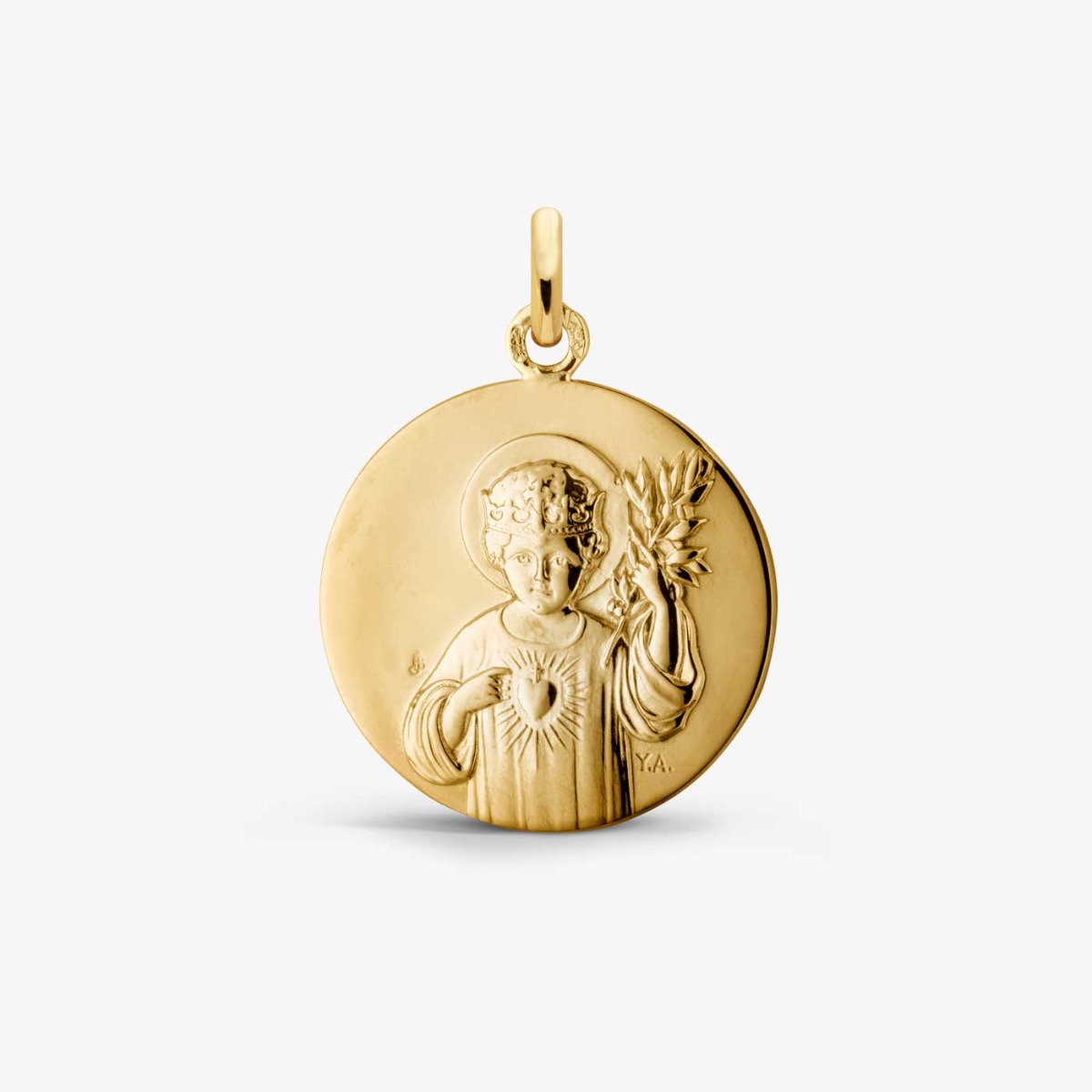 Yellow Gold Child Jesus Baptism Medal