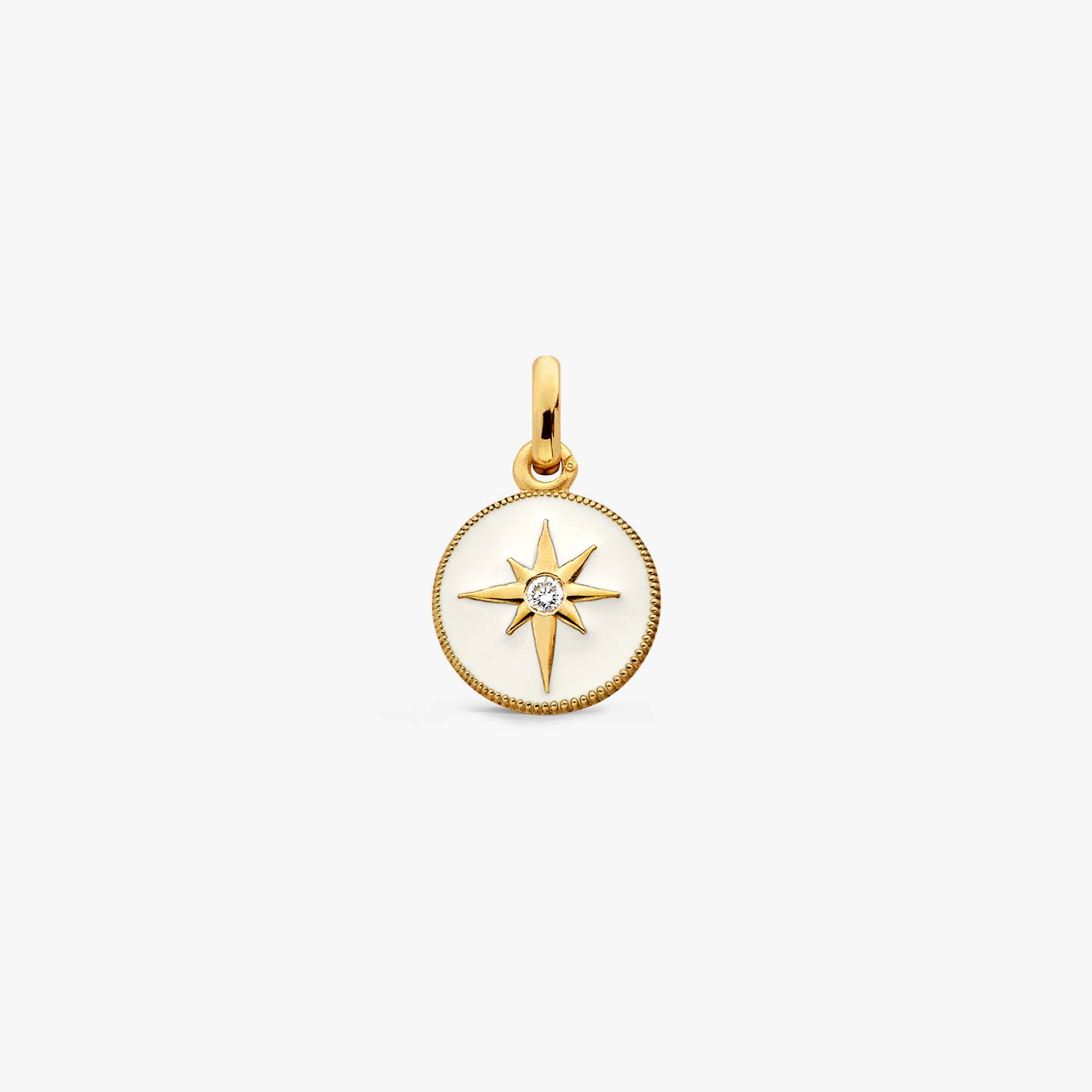 Ivory Star Pendant in Yellow Gold and Diamond 