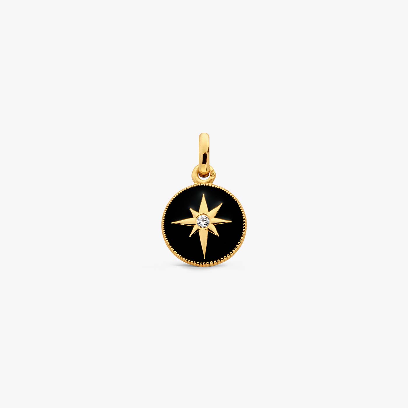 Black Star Pendant in Yellow Gold and Diamond 