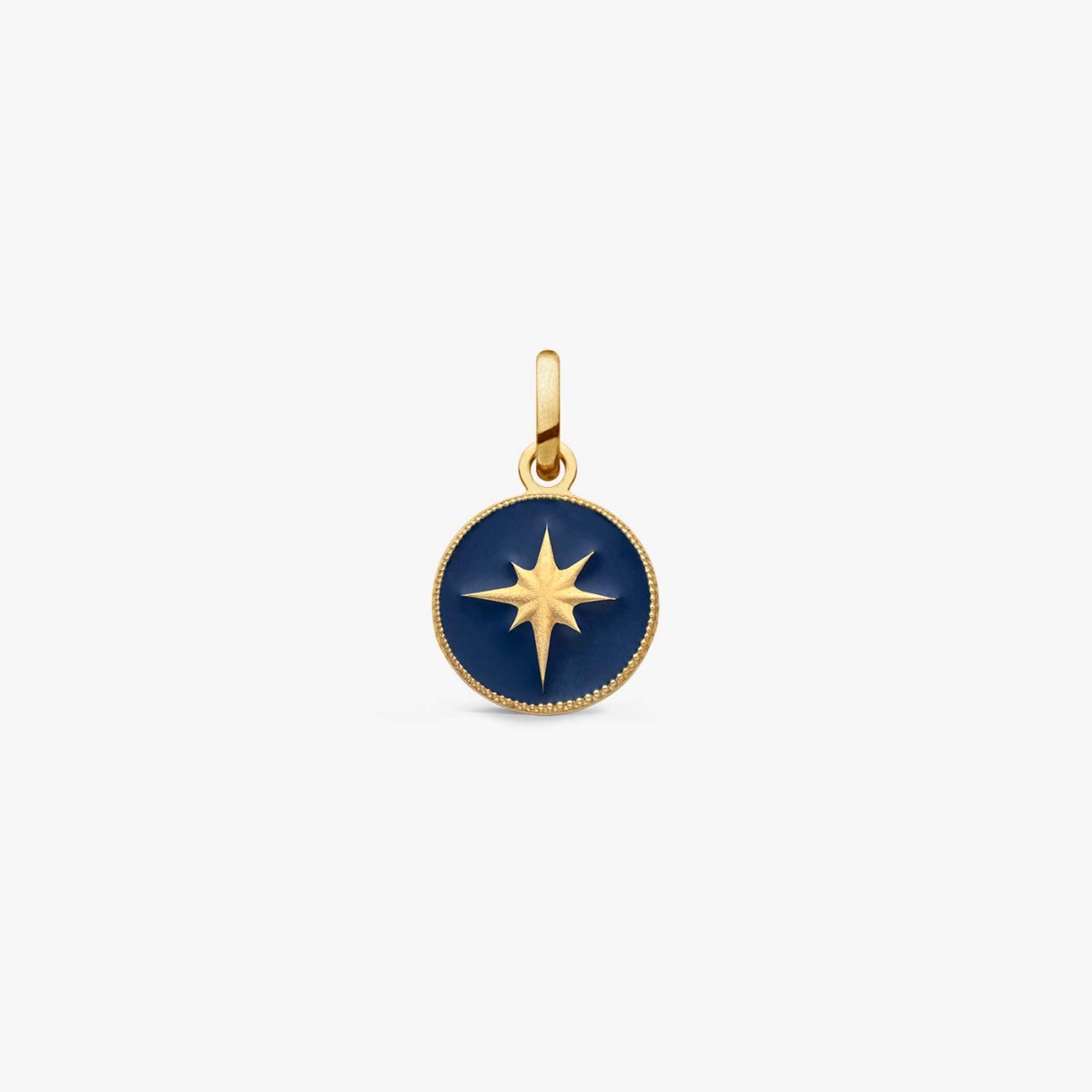 Navy Blue Star Yellow Gold Pendant