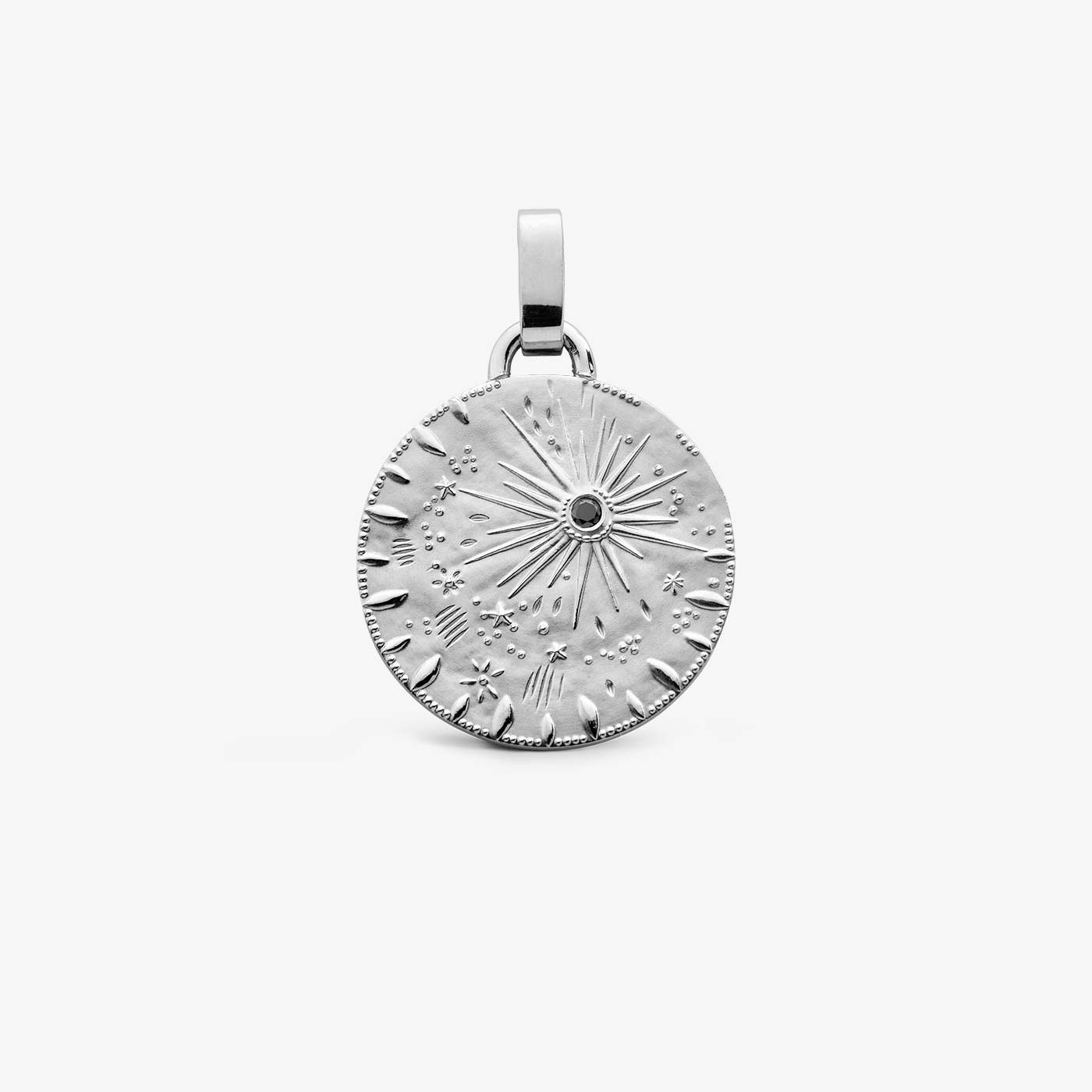 White Gold and Black Diamond Pluie d'Étoiles Medallion