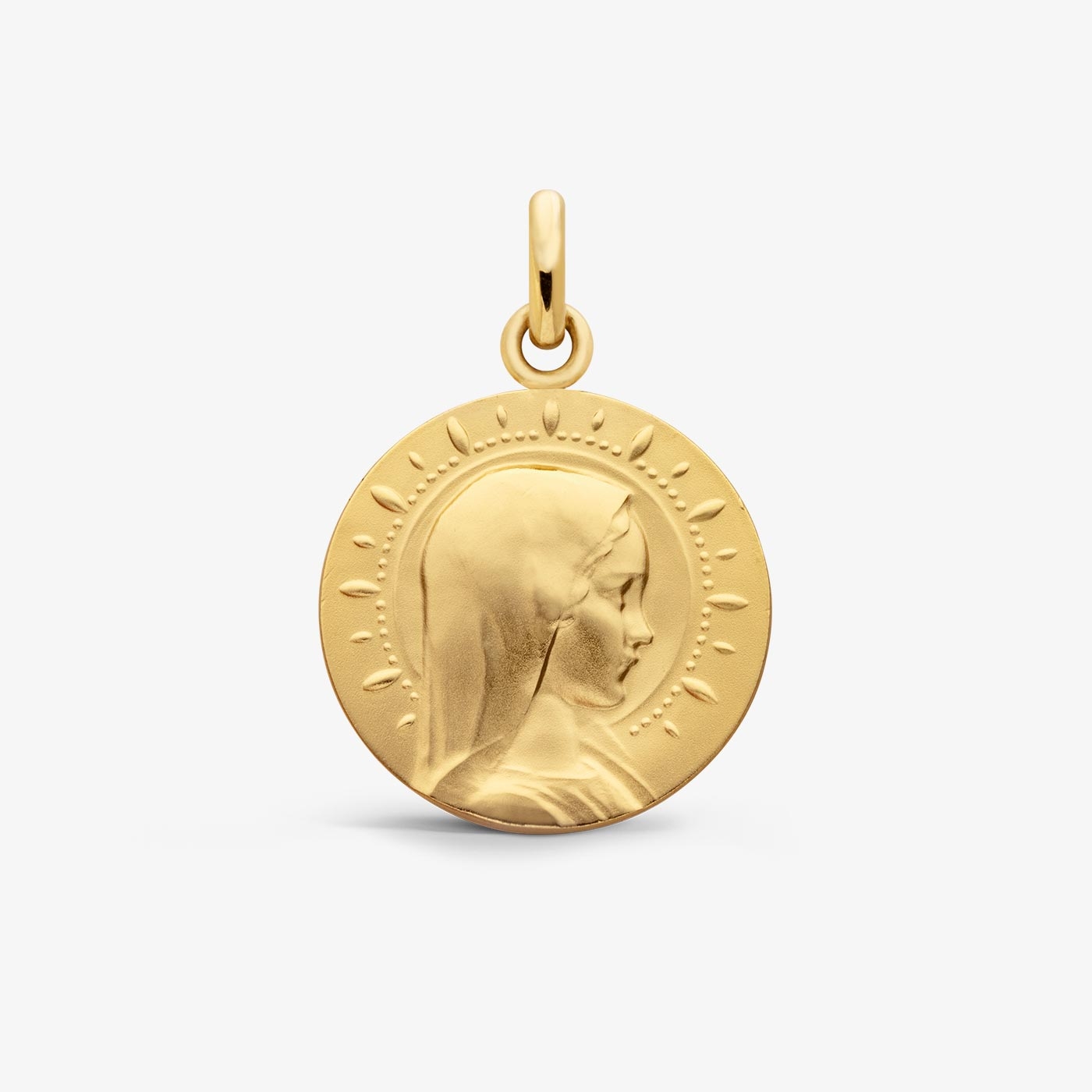 Yellow Gold Starry Young Virgin Medallion 