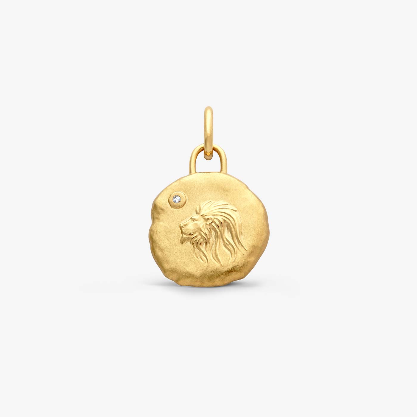 Yellow Gold & Diamond Leo Astro Medallion