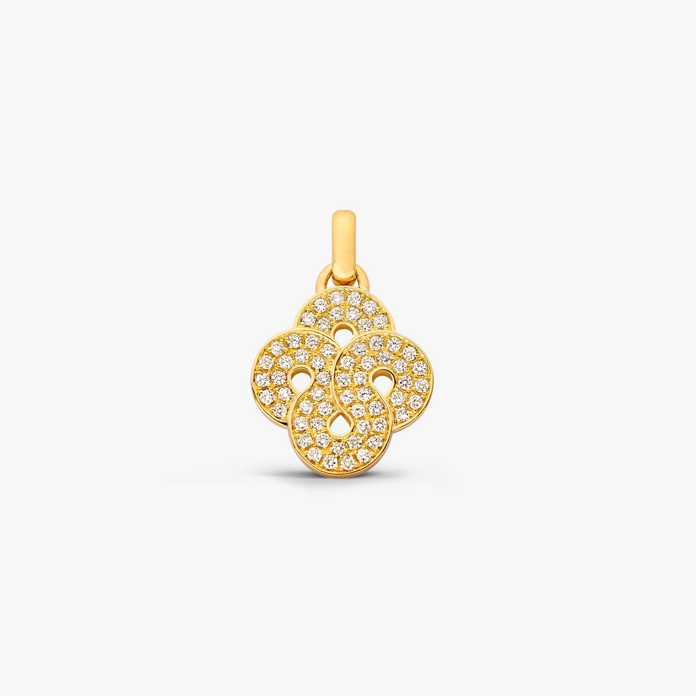 Yellow Gold and Diamond Paved Enlacé Pendant