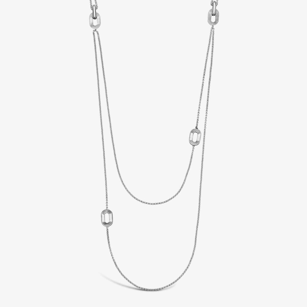 Silver Ruban Long Necklace